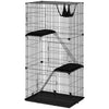 3-Tier Large Cat Cage Indoor, Detachable Metal Wire Kennel with Hammock