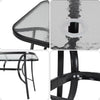 Large 150CM Glass Top Garden Dining Table Parasol Hole Bistro Outdoor Furniture
