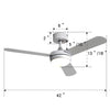 3/4/5 Blades Ceiling Fan & LED Lights Reversible Motor 52" Cooling Fan Lighting