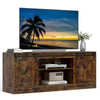 Entertainment Center with Sliding Barn Doors and Adjustable Shelves-Rustic Brown
