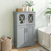 Storage Cabinet Linen Storage Cabinet with Doors-Grey Bathroom