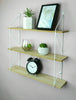 3 Tier Metal Wire Floating Wall Shelves | 50cm Wide × 12cm Deep Black or White
