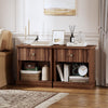 Fluted Nightstand with Drawer,Wood End Table,Bedside Storage Cabinet for Bedroom