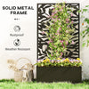 Outsunny Metal Garden Bed w/ Trellis Raised Planter w/ Privacy Panel Refurbished