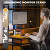Computer Desk Home Office Gaming Desk Monitor Stand Power Outlets LED Lights