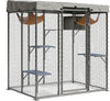76in Large Walk-in Catio Outdoor Cat Enclosure Pen Run w/ Waterproof Cover Roof