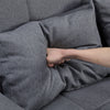2 SEATER SOFA FABRIC LOVESEAT SOFA CONVERTIBLE PULL OUT SOFA BED GUEST BED GREY