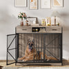 44 in Heavy Duty Dog Crate Furniture End Table Storage Drawers& Open Compartment