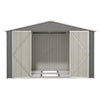 Garden Shed 10X8FT Metal Apex Roof With Free Foundation Base Storage House Grey