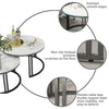 Glossy Round Nesting Coffee Table Set 2 Scratch Resistant Marble Side End Tables