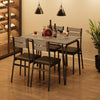 5PCS Wooden Dining Table Set for 4,Kitchen Table&Chairs Set w/Upholstered Seats