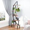 2 Pcs 6 Tier Tall Metal Indoor Plant Stand Round-Shaped Plant Shelf Holder Patio