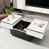 LED Extendable Coffee Table Wooden 2 Hidden Storage Modern Living Room Hzxoerrrx