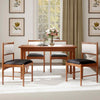 Wooden Dining Chair Set of 2 Upholstered Kitchen Chairs-Brown