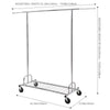 167-180cm Extendable Carbon Steel Wardrobe Clothes Rail Adjustable Hanging Rod
