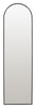 Select Mirrors Oslo Tall Arched Thin Metal Frame Wall Mirror - 40 x 140cm Black