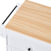Extendable Kitchen Island on Wheels Rolling Storage Trolley w/ 2 Drawers 4 Doors
