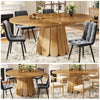 Extendable Round Dining Table Set Kitchen Oval Table for 4 People with 4 Chairs