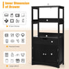 Freestanding Bathroom Floor Cabinet Wooden Tall Storage Cupboard 2 Open Shelves