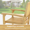 Wooden Dining Chair Outdoor Patio Chair Teak Wood Armchair-Natural