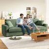 3/4 Seater Corduroy Sofa Jumbo Cord Modern Sofa Couch Seats with 2 Pillows Soft