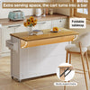 Kitchen Island on Wheels, Rolling Kitchen Storage Trolley with Foldable Tabletop