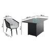 6 Seater Black Aluminium Garden Dining Set with Firepit Table FTR139