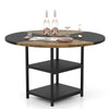 120 cm Round Wooden Kitchen Table Dining Table for 4-6 People-Black