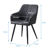2pcs Dining Chairs Set Faux Leather/Velvet Padded Metal Legs Restaurant Armchair