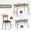 4 Pcs Rectangular Kitchen Table Dining Table Set w/ Bench & Upholstered Chairs