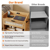 Boho Rattan Nightstand,Bedside Table with Charging Station,Drawer &Storage Shelf