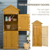 Wooden Garden Storage Shed Tool Cabinet w/ Lockable Door Roof 191.5 X 79 X 49 cm