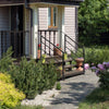 Heavy Duty Outdoor Handrail Black Wrought Iron 1-4 Steps Kit