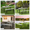 Outdoor Picnic Table and Bench Set Heavy-Duty Garden Furniture Gathering/Party
