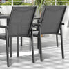 7 Piece Garden Dining Set Outdoor Table and 6 Chairs Furniture Grey