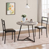 Dining Table for 2 – Round Kitchen Table with Metal Frame & Space Saving Design