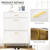Shoe Storage Cupboard with 2 Flip Doors and Sliding out Drawer, White