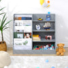 4-Tier Kids Wooden Bookshelf,5 Layer Sling Bookcase,Baby Storage Book Rack Grey