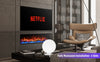 NEW 2025 3D 3 Sided No Border Glass UHD Media Wall Electric Fire 50 60 71 80 "