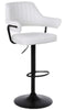2 X PLUSH WHITE BAR STOOLS, GAS LIFT, BREAKFAST KITCHEN BAR PADDED ARMS & BACK