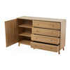 Buffet Storage Cabinet Rattan Door Cupboard Living Room Wooden Shelves Sideboard