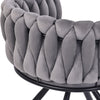 2PCS SWIVEL VELVET DINING CHAIRS ROTATABLE METAL LEGS KITCHEN CHAIRS MODERN GREY