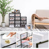 12x Stackable Foldable Boxes Trainers Organiser Clear Plastic Shoe Storage Box
