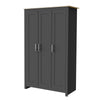 Wooden 3 Door Wardrobe with Hanging Rail Drawers Bedroom Storage Furniture