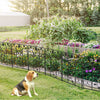 80cm Tall Steel Garden Fence 5 Panels Total Rust-Resistant Screen Gate Outdoor