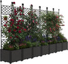 7-Panel Fence Raised Garden Bed w/ Trellis Planter Climbing Privacy Screen🔥