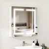 Wall Mounted LED Bathroom Mirror Cabinet with Shaver Socket Storage Cupboard