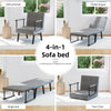 Upholstered 1 Seater Folding Fabric Sofa Bed Sleeper Couch Sofabed Settee Yyhhag