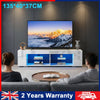 White 135cm High Gloss TV Stand Storage Cabinet Cupboard Unit with RGB Vwpcuoazt