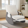 Upholstered Plush Rocking Recliner Accent Reading Chair w/ Footrest Side Pocket
